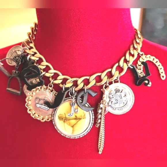 JUICY COUTURE Y2k Western Horseshoe JC Spurs Gold Chunky 16" Chain Toggle EUC LN - Picture 2 of 16